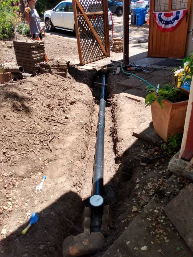 picture of a newly installed plumbing main pipe