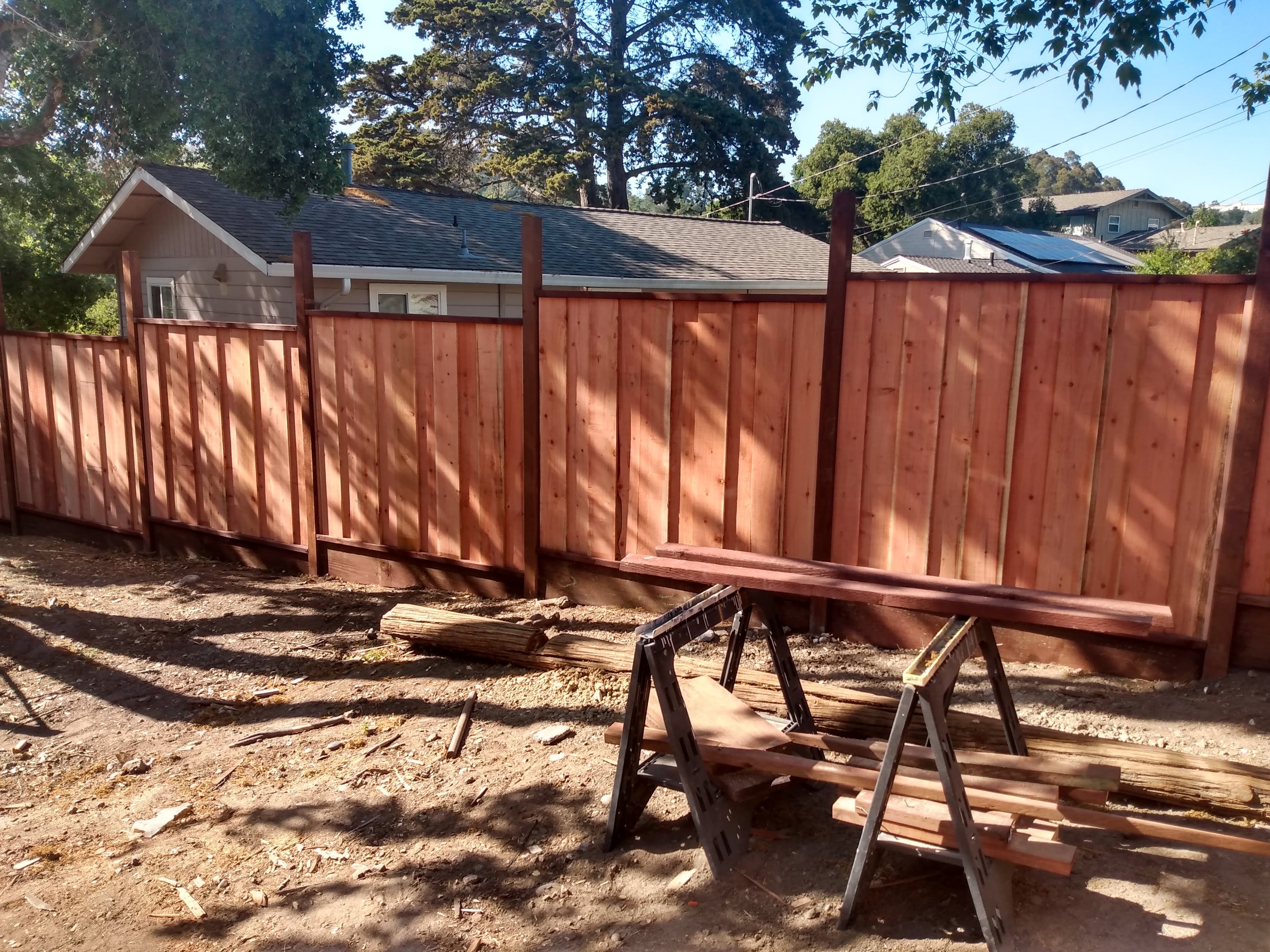 picture of a wooden fence that has been put up by a handyman 