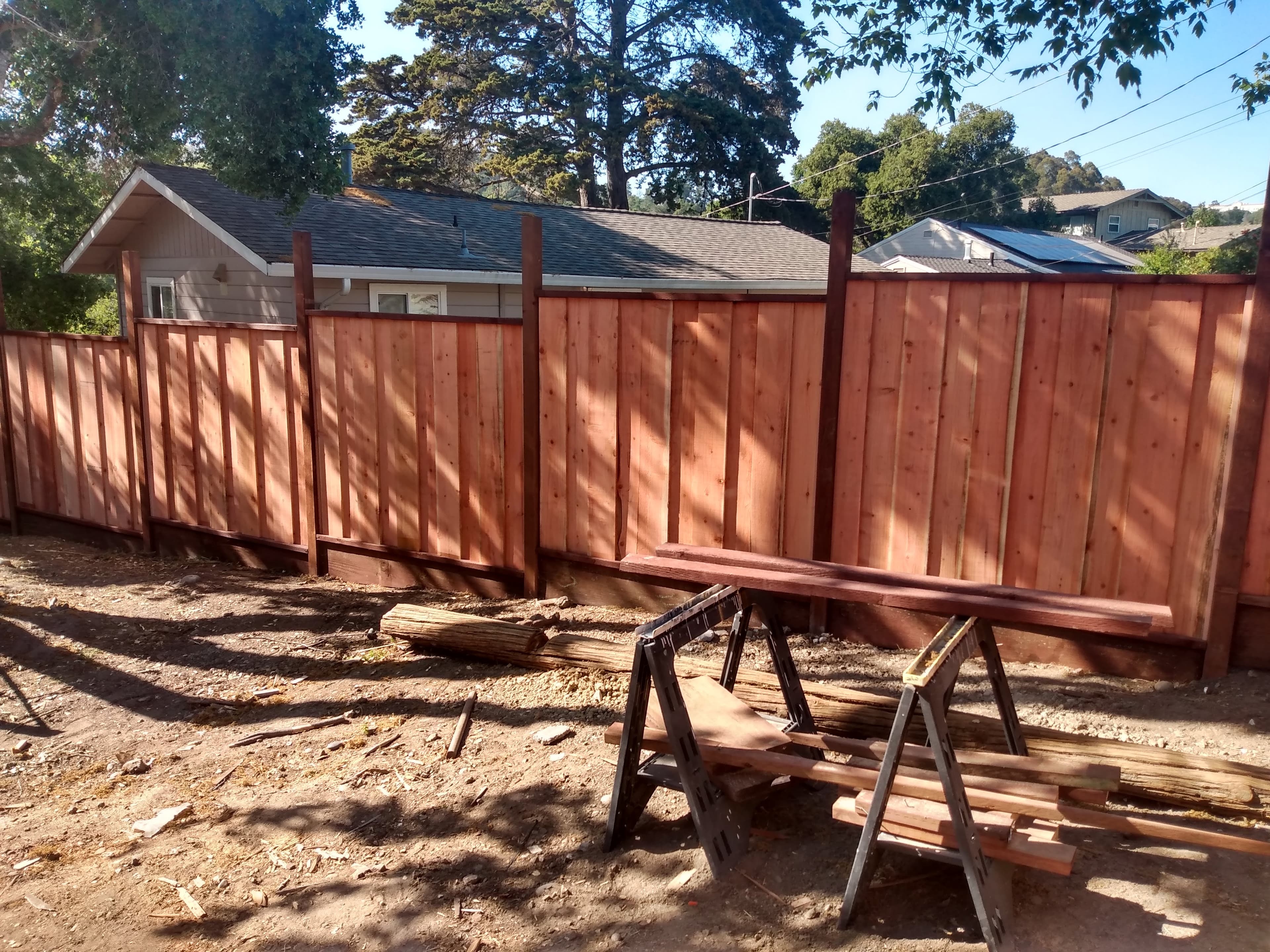 picture of a wooden fence that has been put up by a handyman